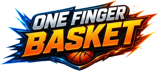 One Finger Basket logo — chrome and flame lettering over a basketball